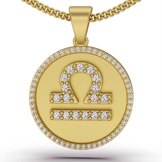 libra balance zodiac pendant silver gold jewelry printable 3d model trend fashion design zbrush tiger 3d print model - Mito3D