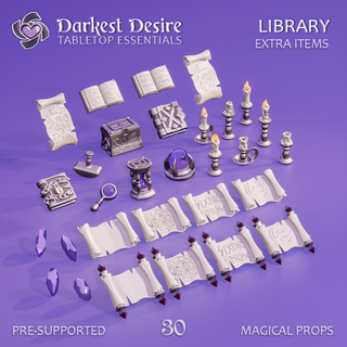 library extras lotr scenery terrain boardgame interior fantasy wargaming rpg dungeons dragons dnd d&d scatter tabletop miniatures roleplaying books magic 3d print model - Mito3D