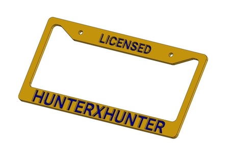 license plate frame hunter x 3d print model - Mito3D