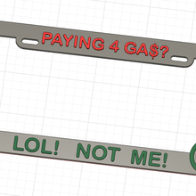 license plate frame lol gas licence automotive 3d print model - Mito3D
