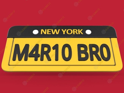 Lizenz Teller m4r10 br0 Mario bros Auto Anmeldung van Film Geschenk Dekoration 3d print model - Mito3D