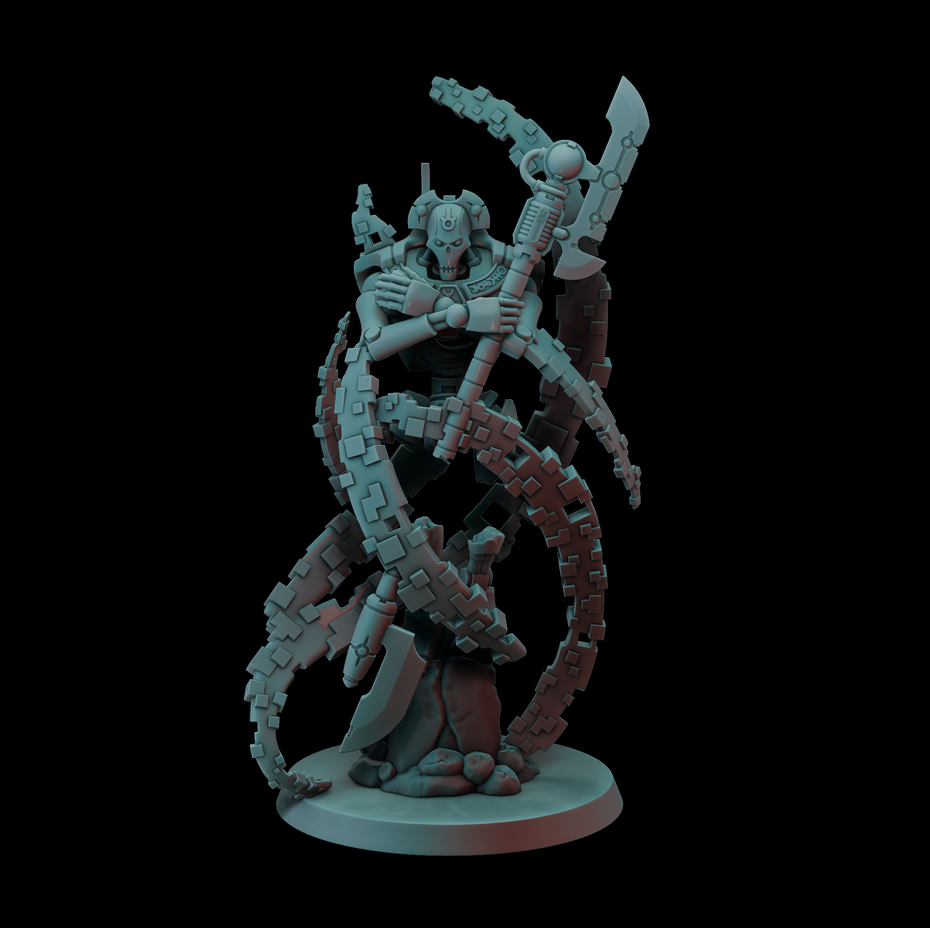 lich gioco guerra giochi tavolo personaggi signore necron falce proxy 3D print model - Mito3D