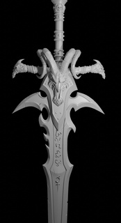 lich king frostmourne sword - high-quality 3d printed full size replica world warcraft weaponry display cosplay collector's item 3d print model - Mito3D