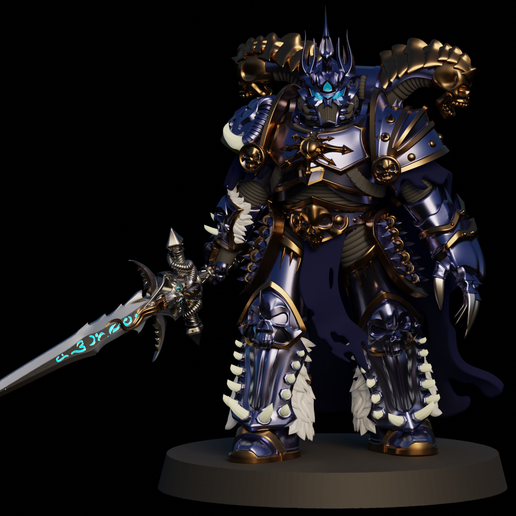 lich Kral oyun Warcraft Warhammer wh40k Arthas savaş oyunları minyatür paladin Uzay deniz kaos ölümsüz 3D print model - Mito3D