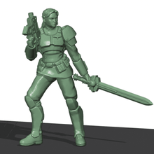 lieutenant guard girl game astra militarum imperial hammer war imperium sci fi scifi female lady figure miniature model woman statue 3d print model - Mito3D