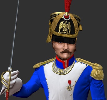 teğmen rifleman grenadier piyade asker subay Napolyon üniforma Chrisnapo 3d print model - Mito3D
