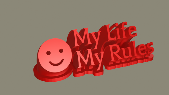 life rules name board - sweep boards 3d text sweet home printed decorrative 3d print model - Mito3D