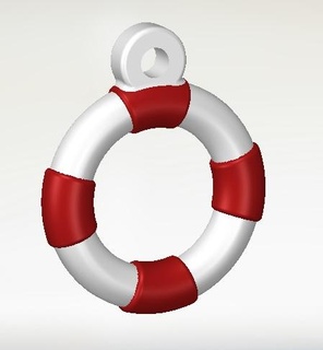 life saving keychain key chain seal buoy marine lifeguards 3d print model - Mito3D