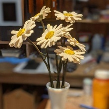 realistico margherita stelo fiori natura arte margherite mazzo giardino pianta 3d print model - Mito3D