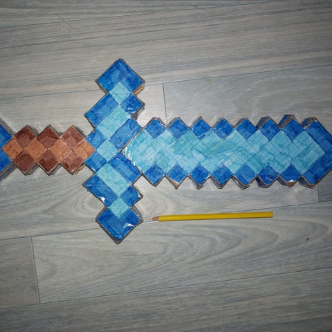 life-size minecraft sword gadget actual size toy 3D print model - Mito3D