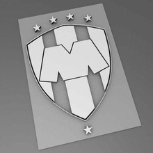 liga mx monterrey fácil impresión mexico rayados insignias_monedas 3d print model - Mito3D