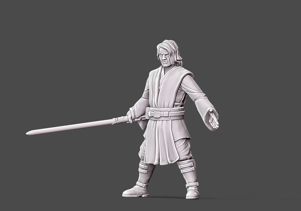 Licht geschickt 35mm Rahmen Krieg Sterne Legion Ritter Kriegsspiel Skywalker 28mm Jedi Meister Lichtschwert Tischplatte Brettspiel Padawan Anakin 3D print model - Mito3D