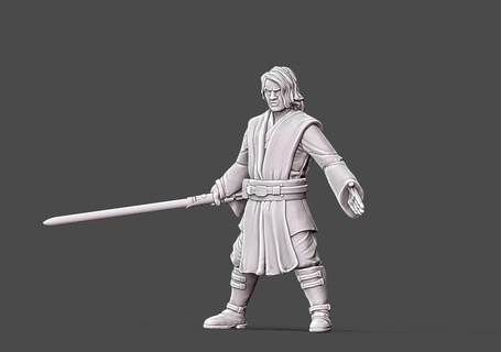 Licht geschickt 35mm Rahmen Krieg Sterne Legion Ritter Kriegsspiel Skywalker 28mm Jedi Meister Lichtschwert Tischplatte Brettspiel Padawan Anakin 3d print model - Mito3D