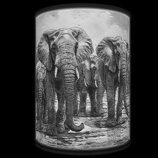 light box - serengeti elephants 1 3d print model - Mito3D