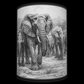 ışık Kutu Serengeti filler 5 3d print model - Mito3D
