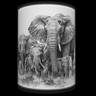 light box - serengeti elephants 9 3d print model - Mito3D