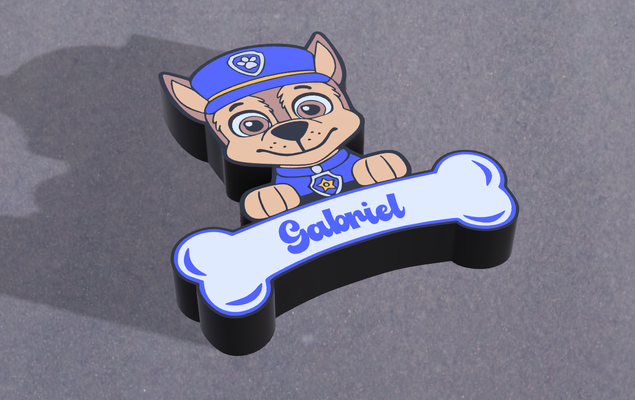 ligero caja persecución palmadita patrulla gabriel hogar casa lámpara anime dibujo animales perro gato bombero policía oficial regalo l cumpleaños personalizado multicolor 3d print model - Mito3D