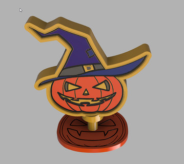 light box halloween witch purple hat child 3d print model - Mito3D
