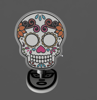 lumière boîte mexicain mort masque Accueil maison enfant 3d print model - Mito3D