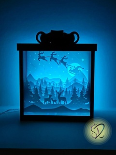 light box Home christmas holiday xmas birthdays lights gifts santa claus deer stars lamp gift present 3d print model - Mito3D