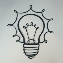 luz do bulbo criativo 2d arte de parede a criatividade lâmpada eureka decoração da casa faísca fonte 3d print model - Mito3D
