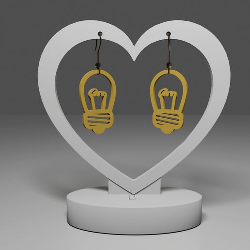 light bulb earrings jewelry cartoon silly fan art earring gift fancy idea electric electricity 3D print model - Mito3D