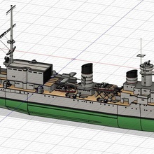 light cruiser erzherzog ferdinand max 2 art scale rc ship 3d print model - Mito3D