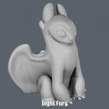 la luz de furia impresión fácil ningún apoyo art dibujos animados dragón figura modelo paramount escultura supportless 3d print model - Mito3D