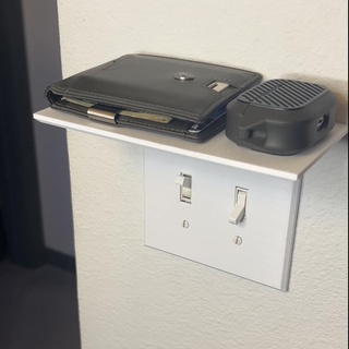 light switch cover + shelf 2 gang holder wallet 3d print model - Mito3D