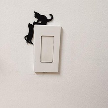 light switch decoration cat minimalist damper electrica wall 3d print model - Mito3D