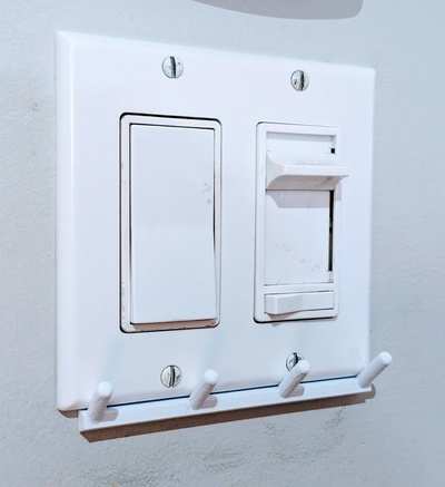 light switch hooks home car key holder hook lightswitch lightswitchcover cover plate organization home office desk 3d print model - Mito3D