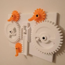 light switch plate - geared 3 switches gears 3d print model - Mito3D