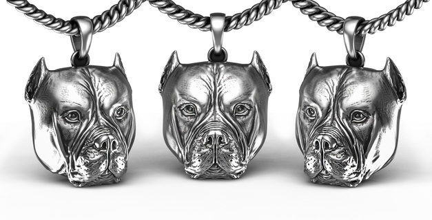 Licht Gewicht Hund Anhänger Pitbull Haustier Bulldogge Boxer Tiere Französisch frencgbulldog Silber französischer Hundeliebhaber Hundeanhänger 3d print model - Mito3D