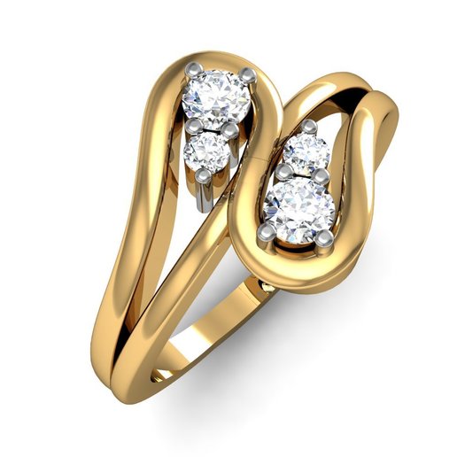 light weight ladies ring 019 jewel jewellery jewelry gold silver printable diamond engagement wedding gem gems 3d cnc women lady love platinum valentine rings 3D print model - Mito3D