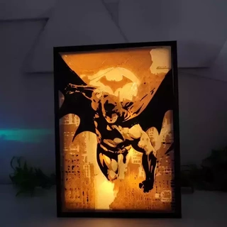 caixa luz batman histórias quadrinhos Admirador arte luminária noturna 3d print model - Mito3D