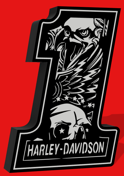 Leuchtkasten Harley Davidson Kunst LED Licht Zeichen Logo 3D print model - Mito3D