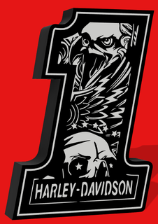 lightbox harley davidson Art led light lightbox harley harley davidson sign logo  3d print model - Mito3D