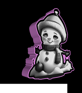lightbox snowman lithophane Home christmas snpwman litho gift new year free 3d print model - Mito3D