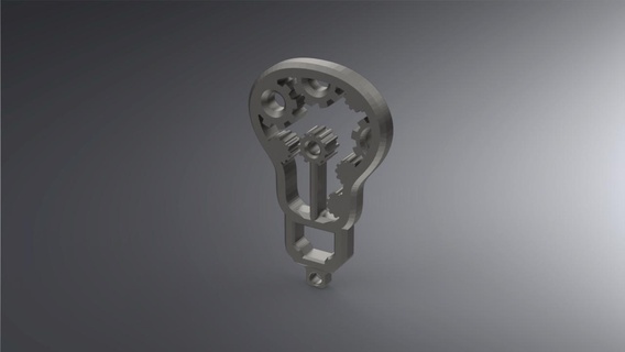 ampul anahtarlık anahtar oyuncak ışık dişli karanlık parlak parlaklık parlamak elektrik fikirler fikir ilham tasarım Eureka düşünmek düşünme 3d print model - Mito3D
