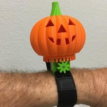 illuminato motorizzato zucca di halloween bracciale gadget costumechallenge braccialetto halloween, 3d print model - Mito3D