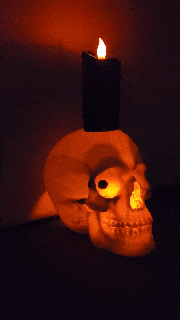lighted skull w eyes follow halloweenxcults 3d print model - Mito3D
