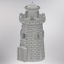 faro arquitectura torre medival castillo edificio mar Oceano barco 3d print model - Mito3D