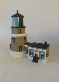 farol 1 marco construção decoração miniatura cidade brinquedo pintura mini pequeno Customizável coleção arquitetura imprimível praia costa 3d print model - Mito3D