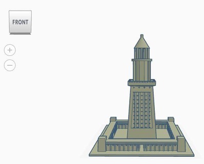 Leuchtturm Alexandria Batterie type Lithium Architektur Gebäude Flamme Turm Geschichte Kunst Miniatur 3d print model - Mito3D