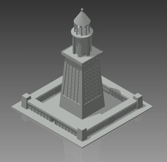 lighthouse alexandria ancient building egypt egyptian seetheworld tower wonder world buildings structures 3d print model - Mito3D