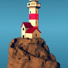 lighthouse rock low-poly edition art building structure decoration nautical sea ocean 3d print model - Mito3D