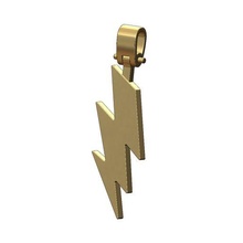 lightning bolt charm pendant bail 3d print model jewelry printable necklace bling hip hop printabl 3d print model - Mito3D