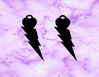 lightning bolt earrings heart Jewelry hoop jewelry accessories hoops i said charms 3d print model - Mito3D