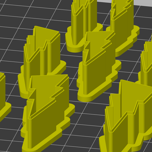 relámpago cortador conjunto polímero arcilla Galleta 3D print model - Mito3D