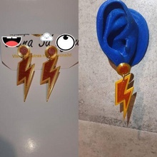 lightning earring fashion earrings 3d print model - Mito3D